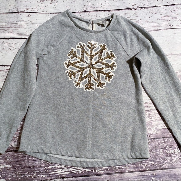 Land’s End Sequin Holiday Sweatshirt - Picture 1 of 2